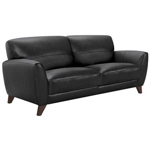 armen living jedd leather upholstered sofa