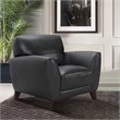 Armen Living Jedd Modern Leather Accent Chair in Black and Brown