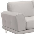 Armen Living Everly Leather Loveseat in Dove Gray and Brushed Silver