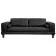 Armen Living Wynne Modern Leather Upholstered Sofa in Black and Brown