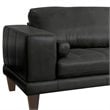 Armen Living Wynne Modern Leather Upholstered Sofa in Black and Brown