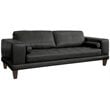Armen Living Wynne Modern Leather Upholstered Sofa in Black and Brown