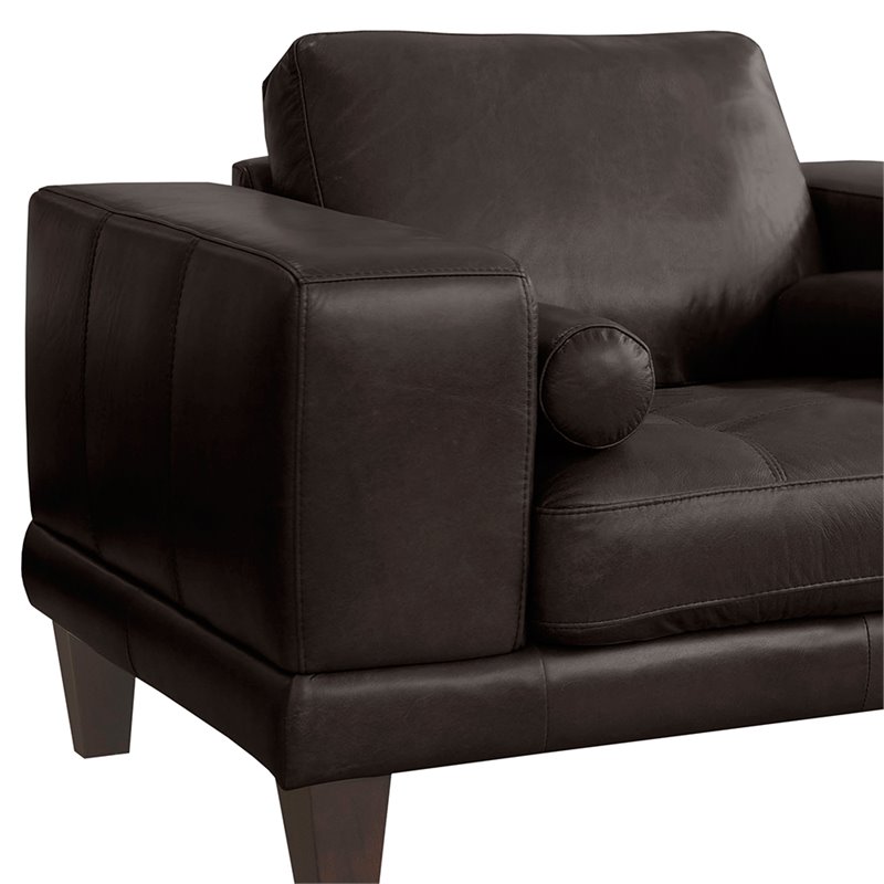 Armen Living Wynne Leather Accent Chair in Espresso