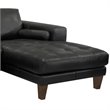 Armen Living Wynne Modern Leather Right Facing Sectional in Black and Brown