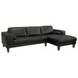 Armen Living Wynne Modern Leather Right Facing Sectional in Black and Brown
