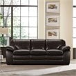 Armen Living Zanna Upholstered Modern Leather Sofa in Dark Brown