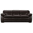 Armen Living Zanna Upholstered Modern Leather Sofa in Dark Brown