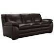 Armen Living Zanna Upholstered Modern Leather Sofa in Dark Brown
