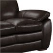 Armen Living Zanna Leather and Wood Loveseat in Dark Brown