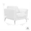 Armen Living Hope Modern Leather Accent Chair in Dove Gray and Black