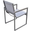 Armen Living Bistro Outdoor Aluminum Dining Arm Chair in Gray (Set of 2)