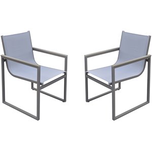 armen living bistro patio dining arm chair in gray (set of 2)