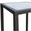 Armen Living Tropez Modern Aluminum & Wicker Patio Bar Table in Black