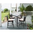 Armen Living Tropez Modern Aluminum & Wicker Patio Bar Table in Black
