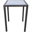Armen Living Tropez Modern Aluminum & Wicker Patio Bar Table in Black