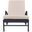 Armen Living Vida Outdoor Modern Aluminum & Fabric Chaise Lounge in Beige/Black