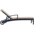 Armen Living Vida Outdoor Modern Aluminum & Fabric Chaise Lounge in Beige/Black