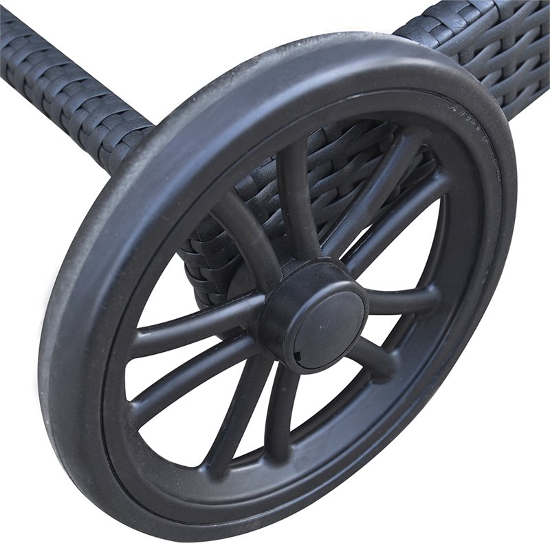 Armen Living Vida Outdoor Modern Aluminum & Fabric Chaise Lounge in Beige/Black