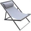 Armen Living Wave Modern Aluminum Patio Deck Chair in Gray