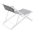 Armen Living Wave Modern Aluminum Patio Deck Chair in White/Gray