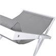 Armen Living Wave Modern Aluminum Patio Deck Chair in White/Gray