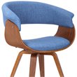 Armen Living Summer Modern Fabric & Wood Accent Chair in Blue/Walnut