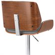 Armen Living London Faux Leather Adjustable Bar Stool in Gray