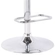 Armen Living London Adjustable Faux Leather & Metal Bar Stool in Gray/Chrome