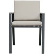 Armen Living Nofi Fabric & Metal Patio Dining Chair in Taupe/Charcoal (Set of 2)