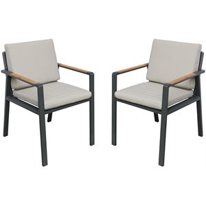 armen living nofi upholstered patio dining arm chair (set of 2)