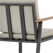 Armen Living Nofi 9-Piece Aluminum & Fabric Patio Dining Set in Taupe/Charcoal