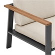 Armen Living Nofi 4-Piece Modern Wood Patio Sofa Set in Gray/Brown/Charcoal