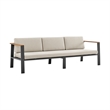 Armen Living Nofi 4-Piece Modern Wood Patio Sofa Set in Gray/Brown/Charcoal