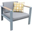 Armen Living Nofi 4-Piece Modern Wood Patio Sofa Set in Gray and Taupe