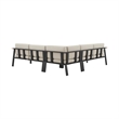Armen Living Nofi 4-Piece Wood Patio Sectional Set in Gray/Brown/Charcoal
