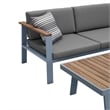 Armen Living Nofi 4-Piece Wood Patio Sectional Set in Gray/Brown/Taupe