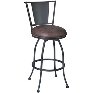 Armen Living Dynasty 26&quot Swivel Counter Stool in Mineral
