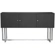 Armen Living Prague Modern Stainless Steel Storage Console Table in Gray