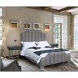 Armen Living Camelot Upholstered Modern Fabric Queen Panel Bed in Gray