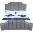 Armen Living Camelot Upholstered Modern Fabric Queen Panel Bed in Gray