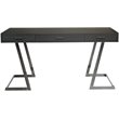 Armen Living Juniper Polished Stainless Steel Writing Desk in Gray and Silver