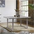 Armen Living Fenton Modern Wood Top Dining Table in Cement Gray/Silver