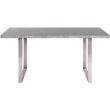 Armen Living Fenton Modern Wood Top Dining Table in Cement Gray/Silver