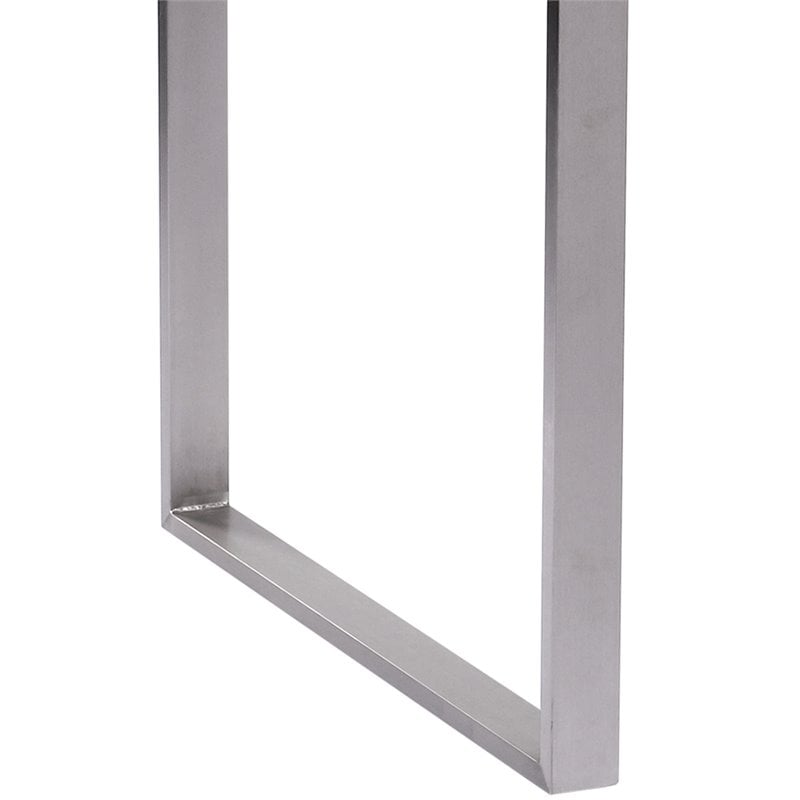 Armen Living Fenton Modern Wood Top Dining Table in Cement Gray/Silver