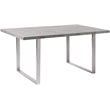 Armen Living Fenton Modern Wood Top Dining Table in Cement Gray/Silver