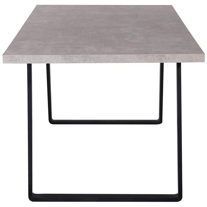 Armen Living Coronado Wood & Metal Dining Table in Cement Gray/Black