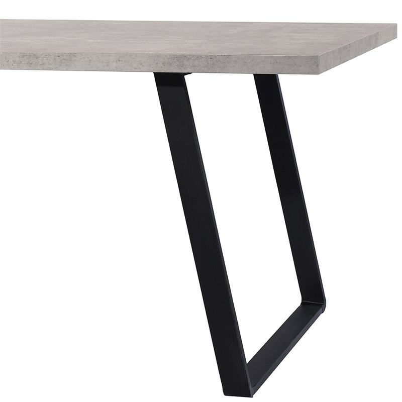 Armen Living Coronado Wood & Metal Dining Table in Cement Gray/Black
