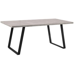 Armen Living Coronado Wood & Metal Dining Table in Cement Gray/Black