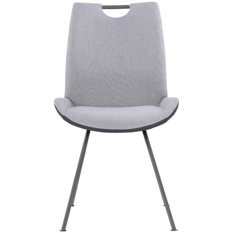 Armen Living Coronado Fabric Upholstered Dining Side Chair in Pewter and Gray