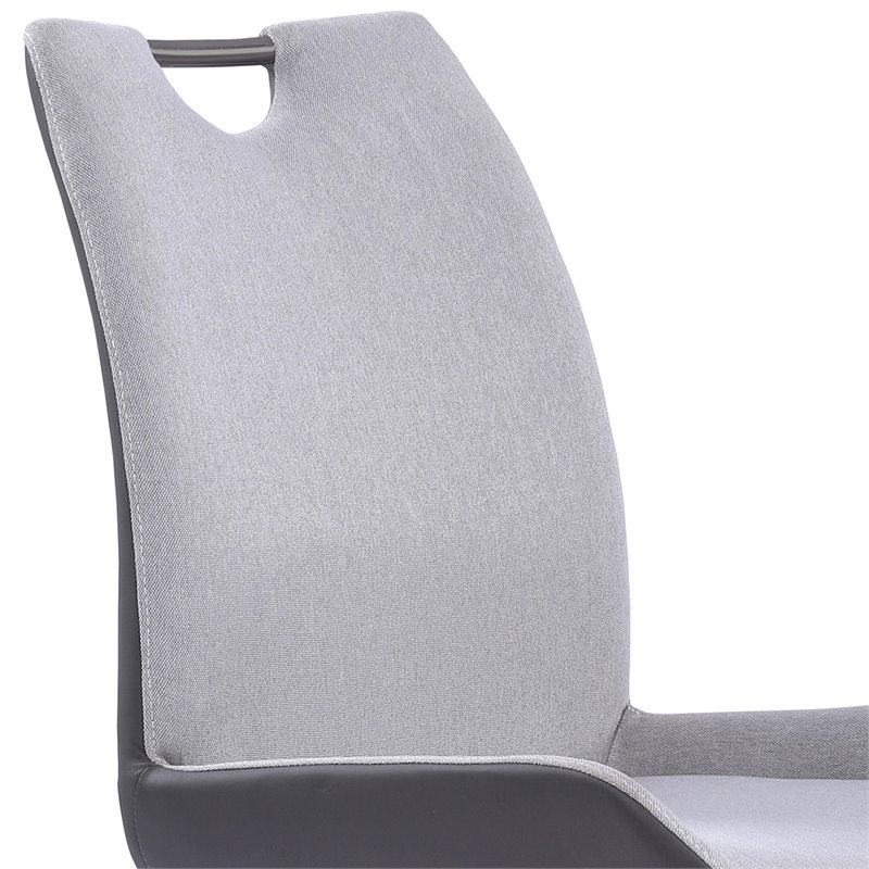 Armen Living Coronado Upholstered Dining Side Chair in Pewter/Gray (Set of 2)